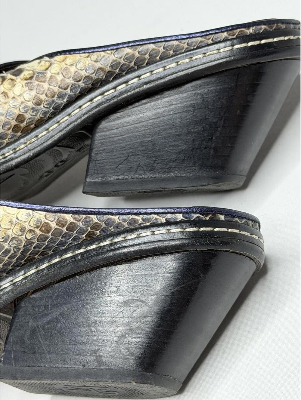 Donald J Pliner Size 6M Snake Skin Western Couture Collection Mule Italy P73C - Picture 6 of 14